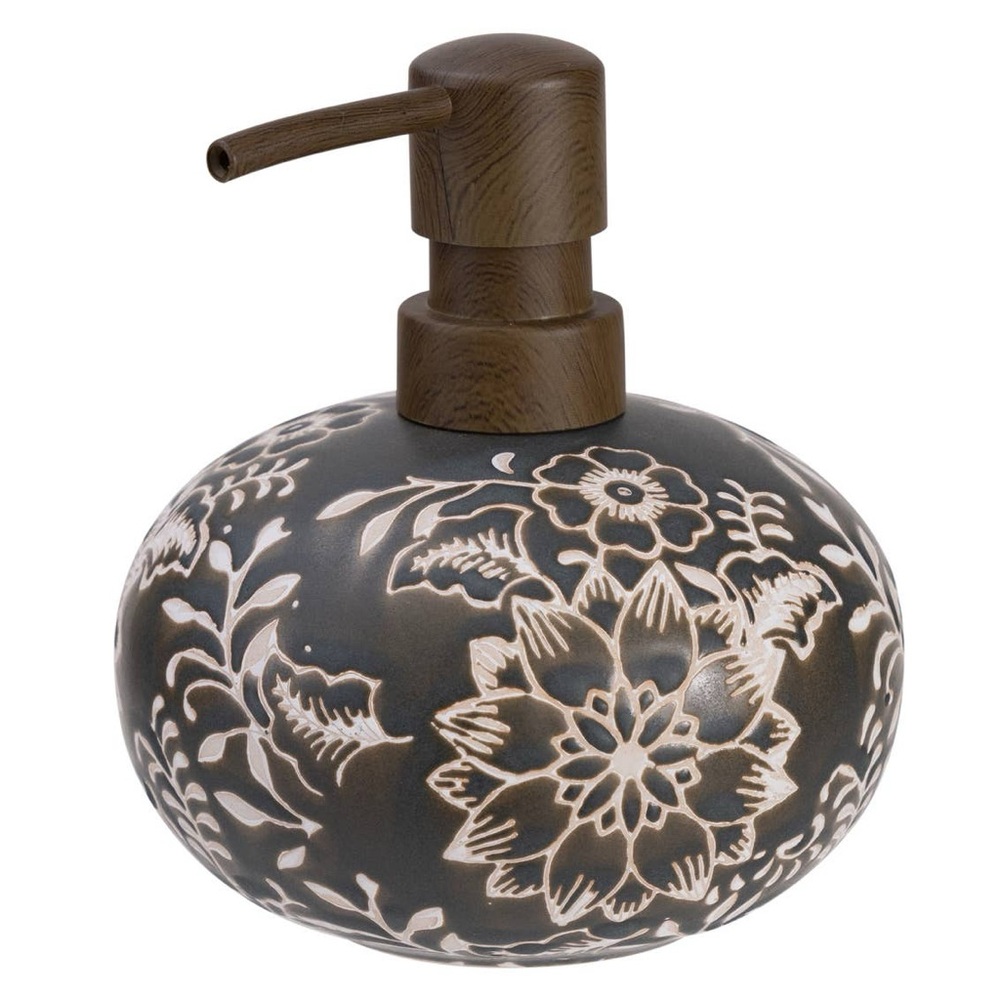 NWOT Faire Floral Ceramic Soap Dispenser